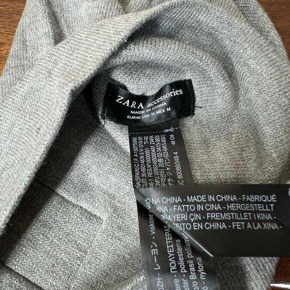 Zara heather gray GOOD LIFE CHOICES Beanie size M baddie college mininals - Picture 4 of 11